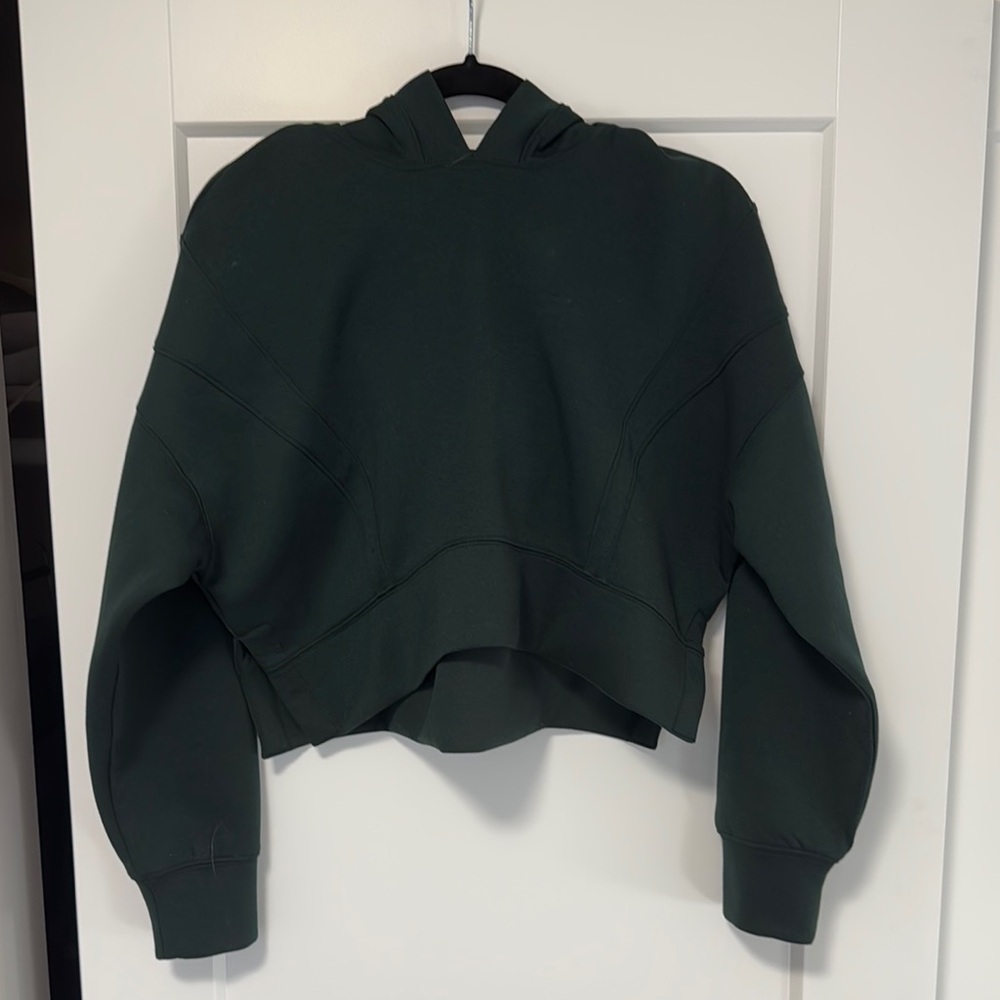 YPB Abercrombie Dark Green Women's Cropped Hoodie Top